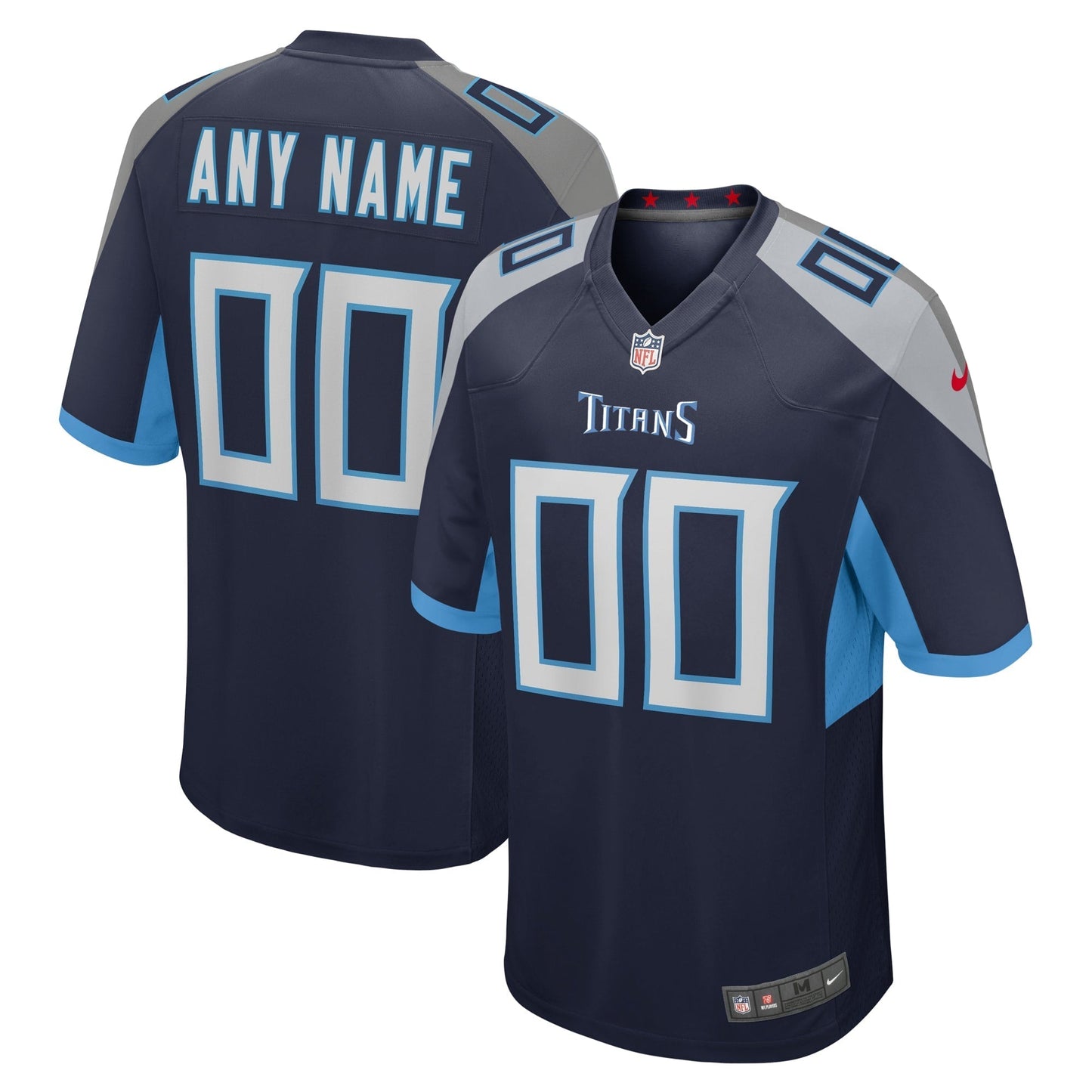 Tennessee Titans Navy Custom Jersey football jersey product view 1
