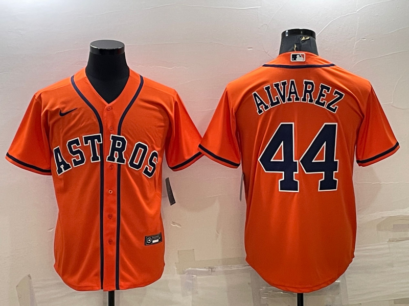 Men's Houston Astros Yordan Alvarez #44 Orange Replica Player Jersey baseball jersey product view 1
