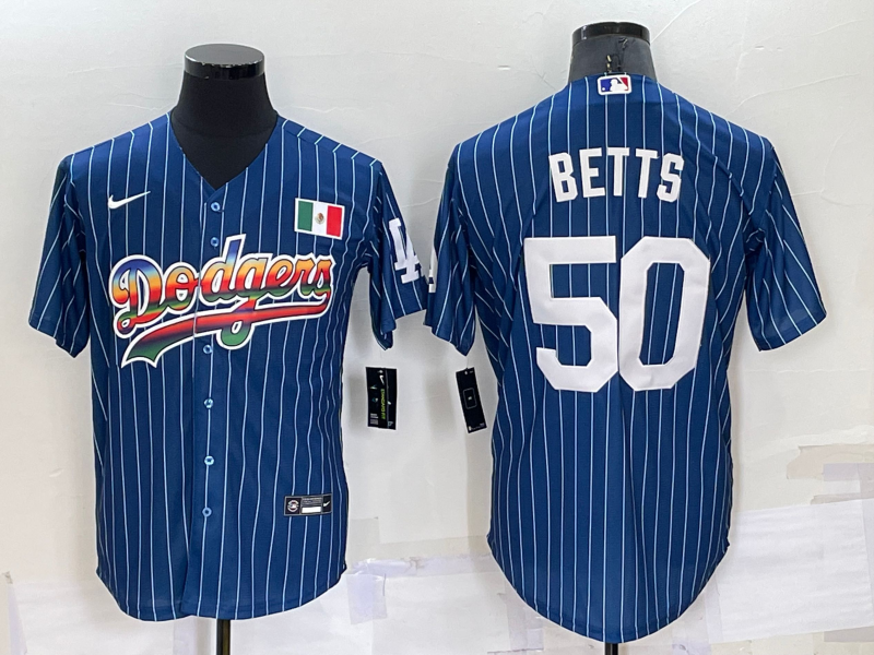 Men's Los Angeles Dodgers Mookie Betts #50 Blue Alternate Game Jersey1 baseball jersey product view 1