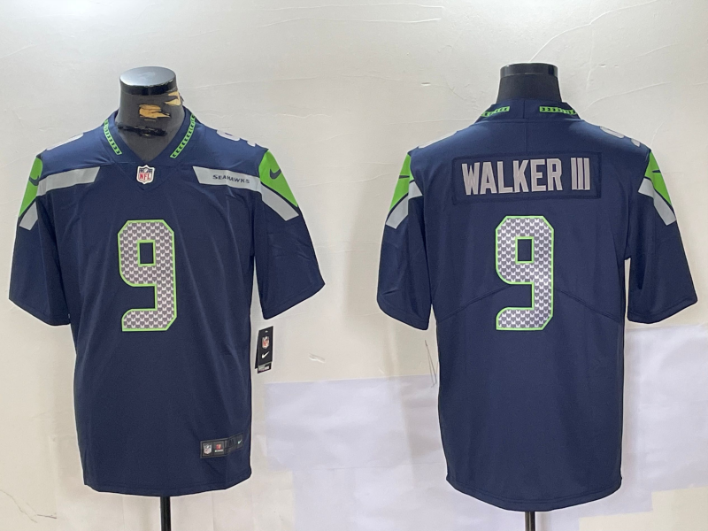 Men's Seattle Seahawks Kenneth Walker III Navy Player Game Jersey football jersey product view 1