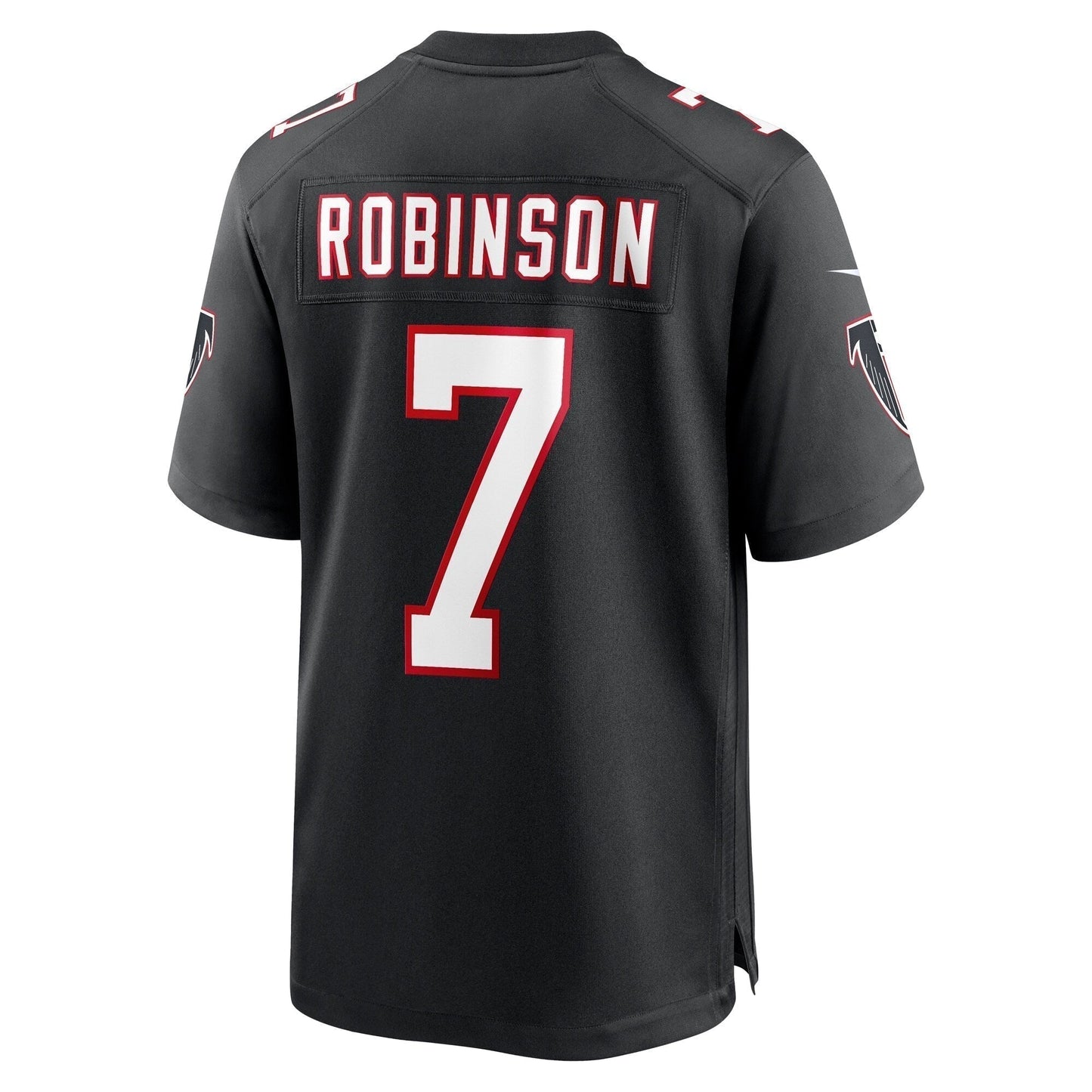 Bijan Robinson Atlanta Falcons Throwback Game Jersey - Black football jersey product view 3