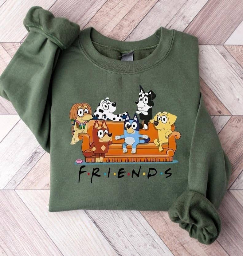 Blueey Friends Sweatshirt - Ideal Birthday Party Hoodie Unisex T-shirt, Sweatshirt, Hoodie, Long Sleeve Tee - T-Shirt, Sweatshirt, Hoodie