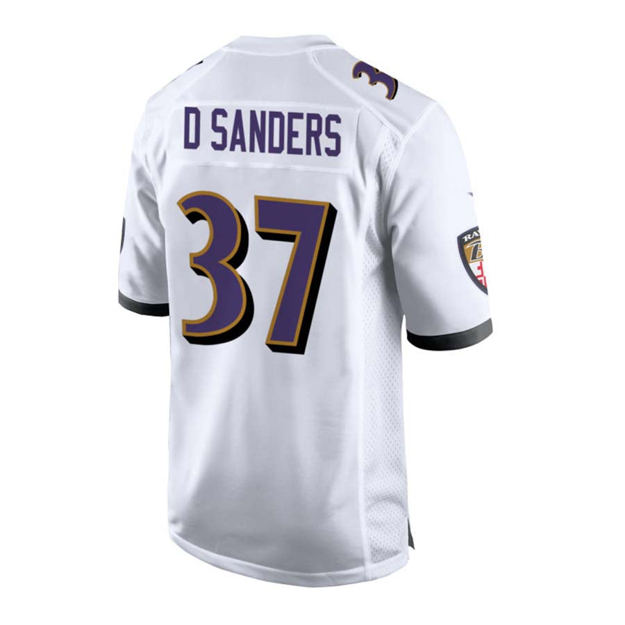 B.Ravens #37 Deion Sanders White Alternate Game Player Jersey Stitched American Football Jerseys football jersey product view 1