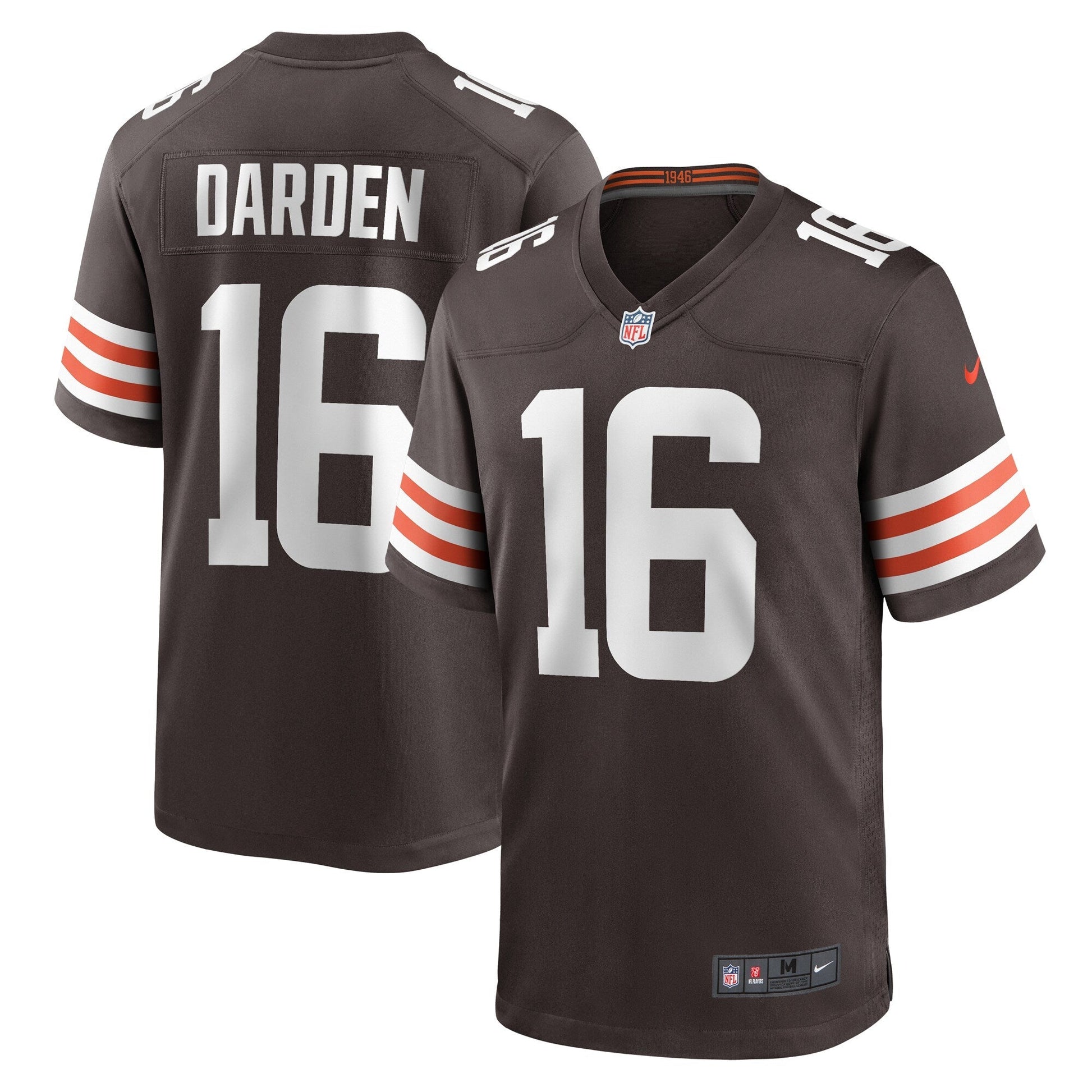 Jaelon Darden Cleveland Browns Team Game Jersey - Brown football jersey product view 1