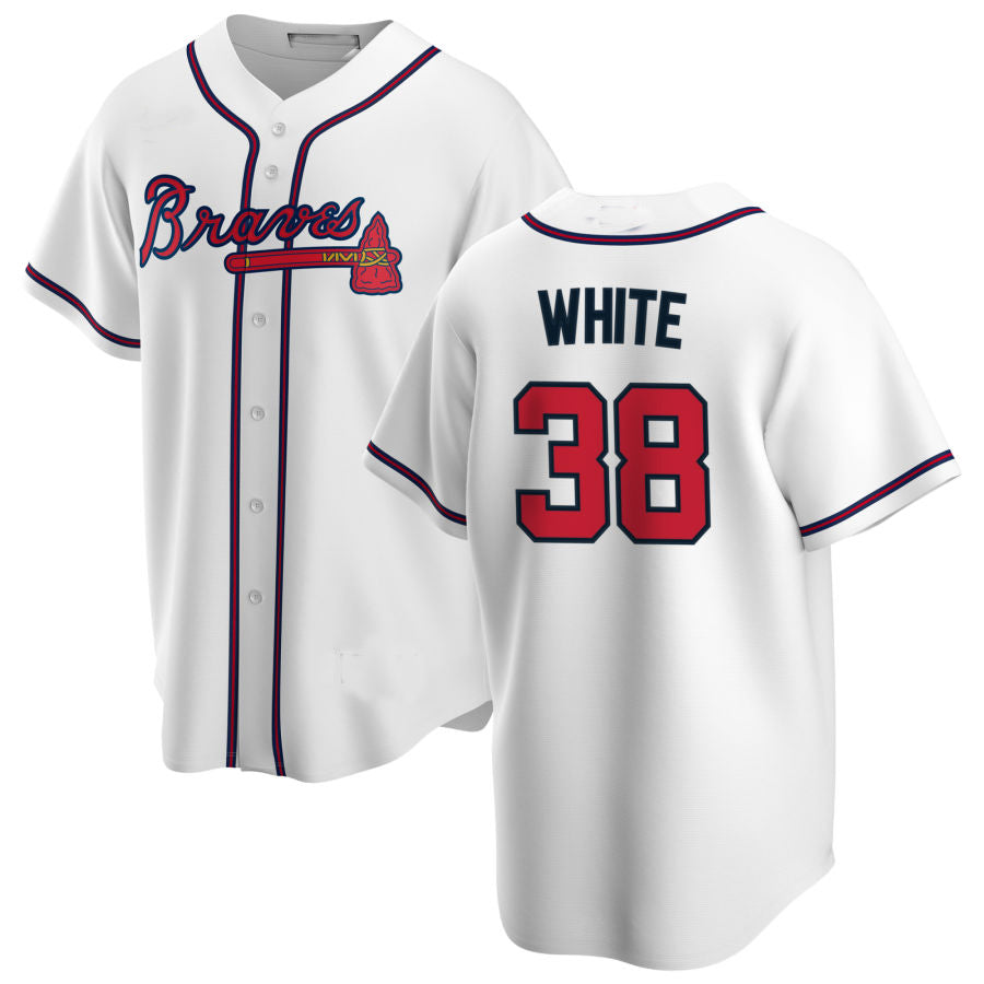 Atlanta Braves #38 Eli White White Alternate Authentic Player Jersey Stitches Baseball Jerseys baseball jersey product view 1