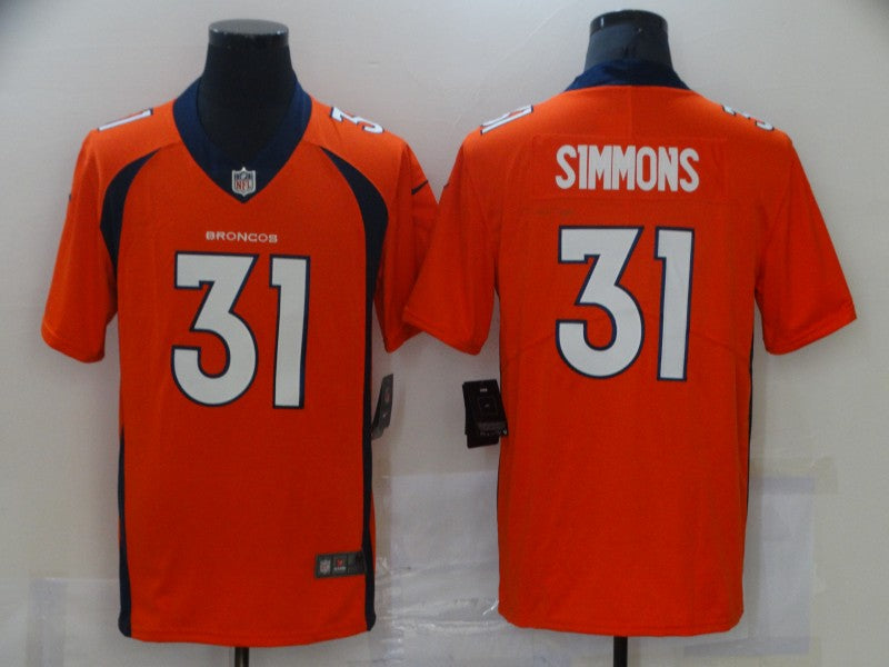 Men's Denver Broncos Justin Simmons Orange Game Jersey football jersey product view 1