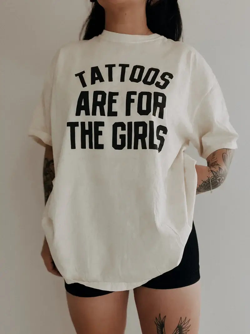 Tattoos Are For the Girls Graphic Tee - Ivory Unisex T-shirt, Sweatshirt, Hoodie, Long Sleeve Tee - T-Shirt, Sweatshirt, Hoodie