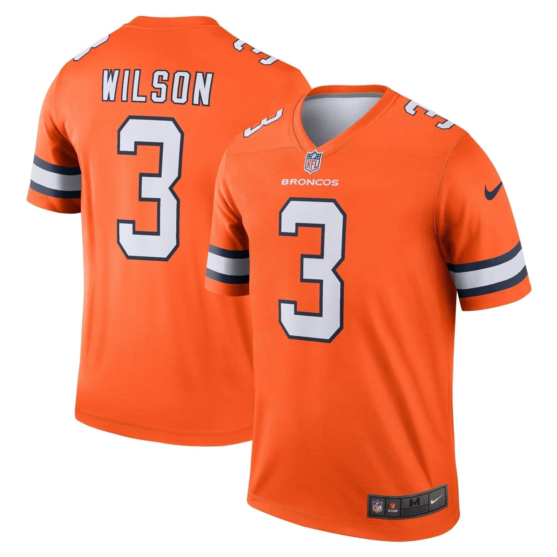 Russell Wilson Denver Broncos Alternate Legend Jersey - Orange football jersey product view 1