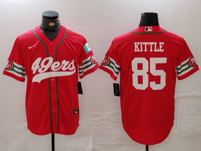 Men's San Francisco 49ers George Kittle Scarlet Player Game Jersey football jersey product view 1