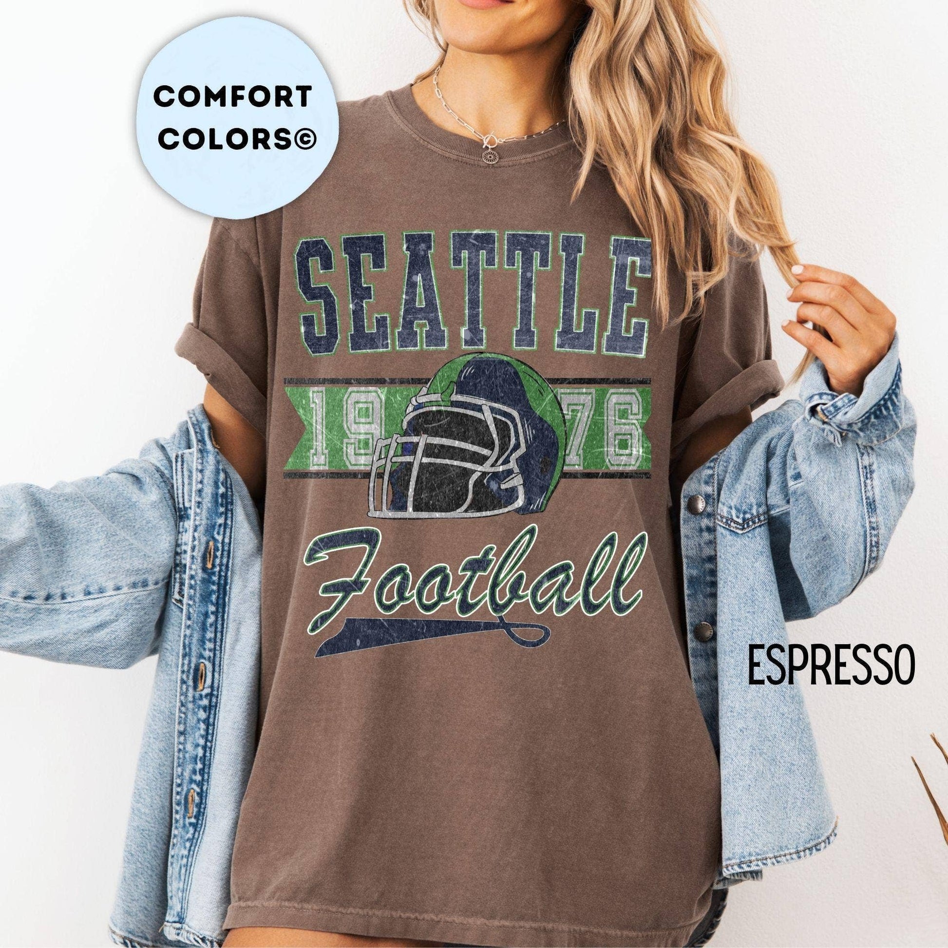 Seattle Football Vintage Style Comfort T-Shirt, Fan Gift Unisex T-shirt, Sweatshirt, Hoodie, Long Sleeve Tee - T-Shirt, Sweatshirt, Hoodie
