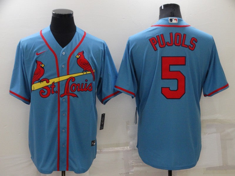 Men's St. Louis Cardinals Albert Pujols Blue Replica Baseball Jersey baseball jersey product view 1