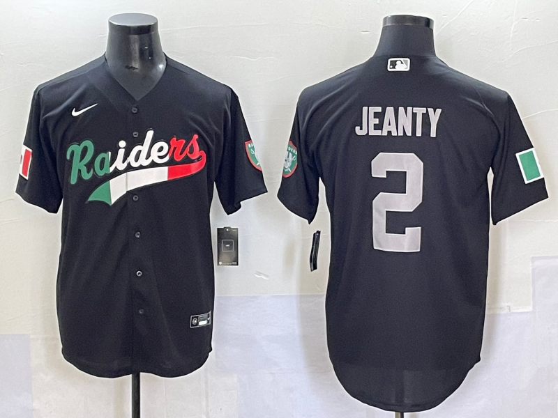 Men's Las Vegas Raiders Ashton Jeanty #2 Black Team Player Jersey football jersey product view 1