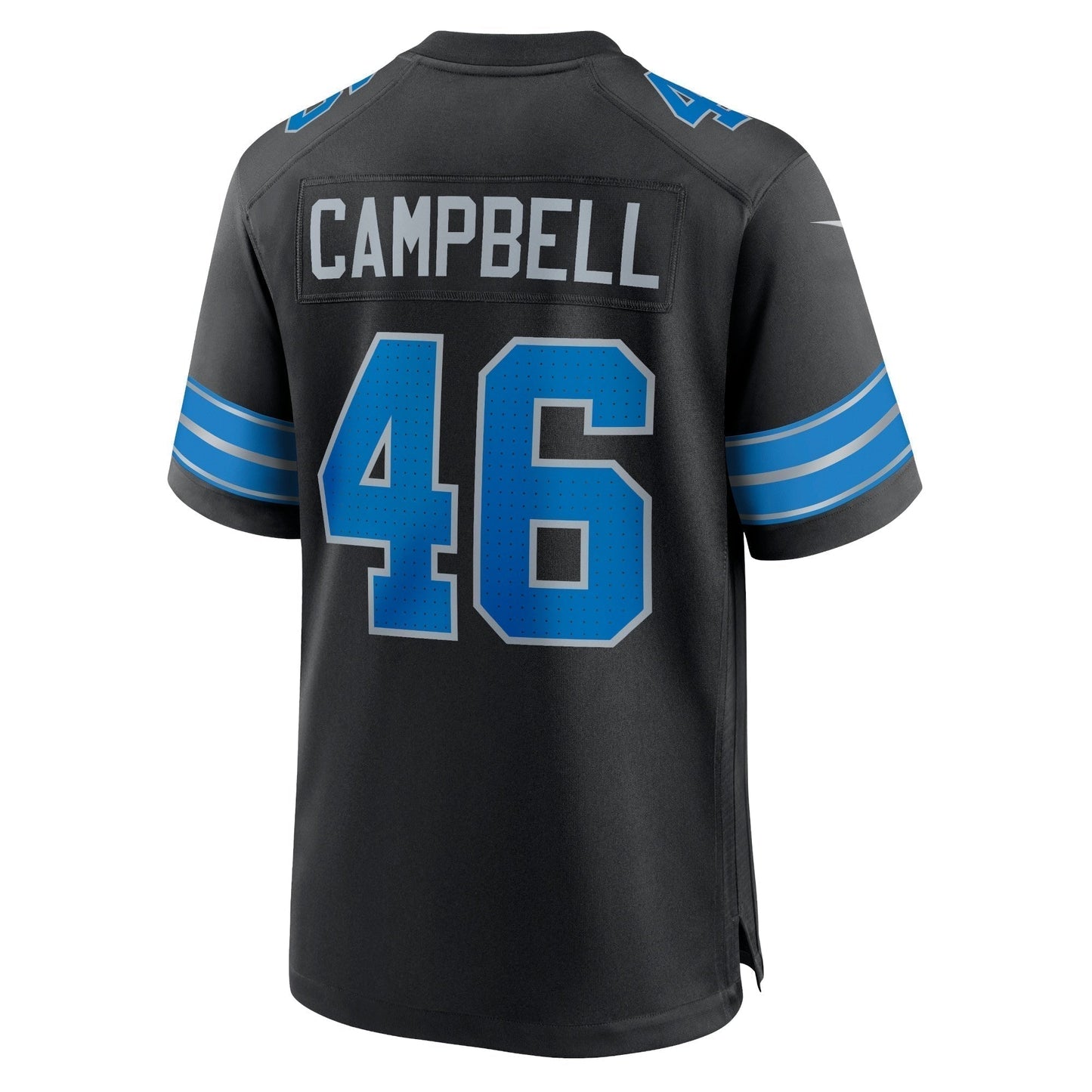 Jack Campbell Detroit Lions 2nd Alternate Game Jersey - Black football jersey product view 3