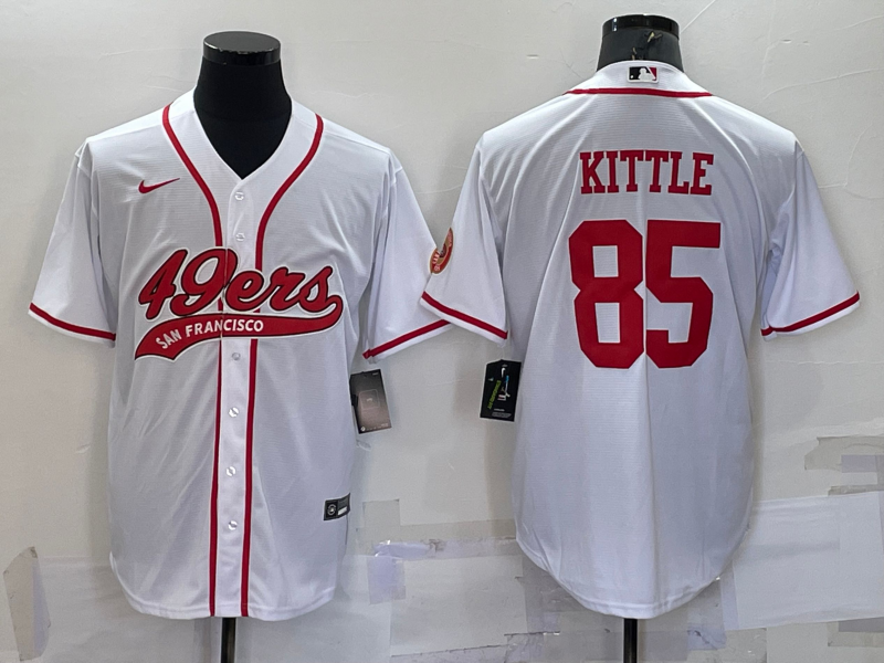 Men's San Francisco 49ers George Kittle White Game Jersey Joint Edition football jersey product view 1