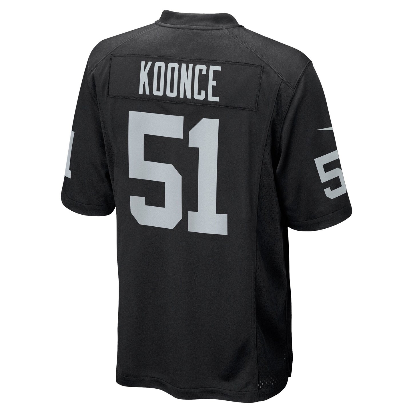 Malcolm Koonce Las Vegas Raiders Game Jersey - Black football jersey product view 3