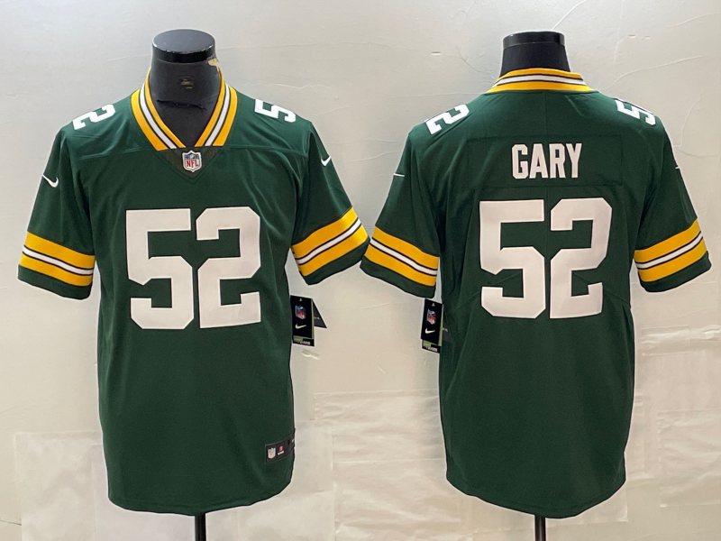 Men's Green Bay Packers Rashan Gary #52 Green Game Jersey1 football jersey product view 1