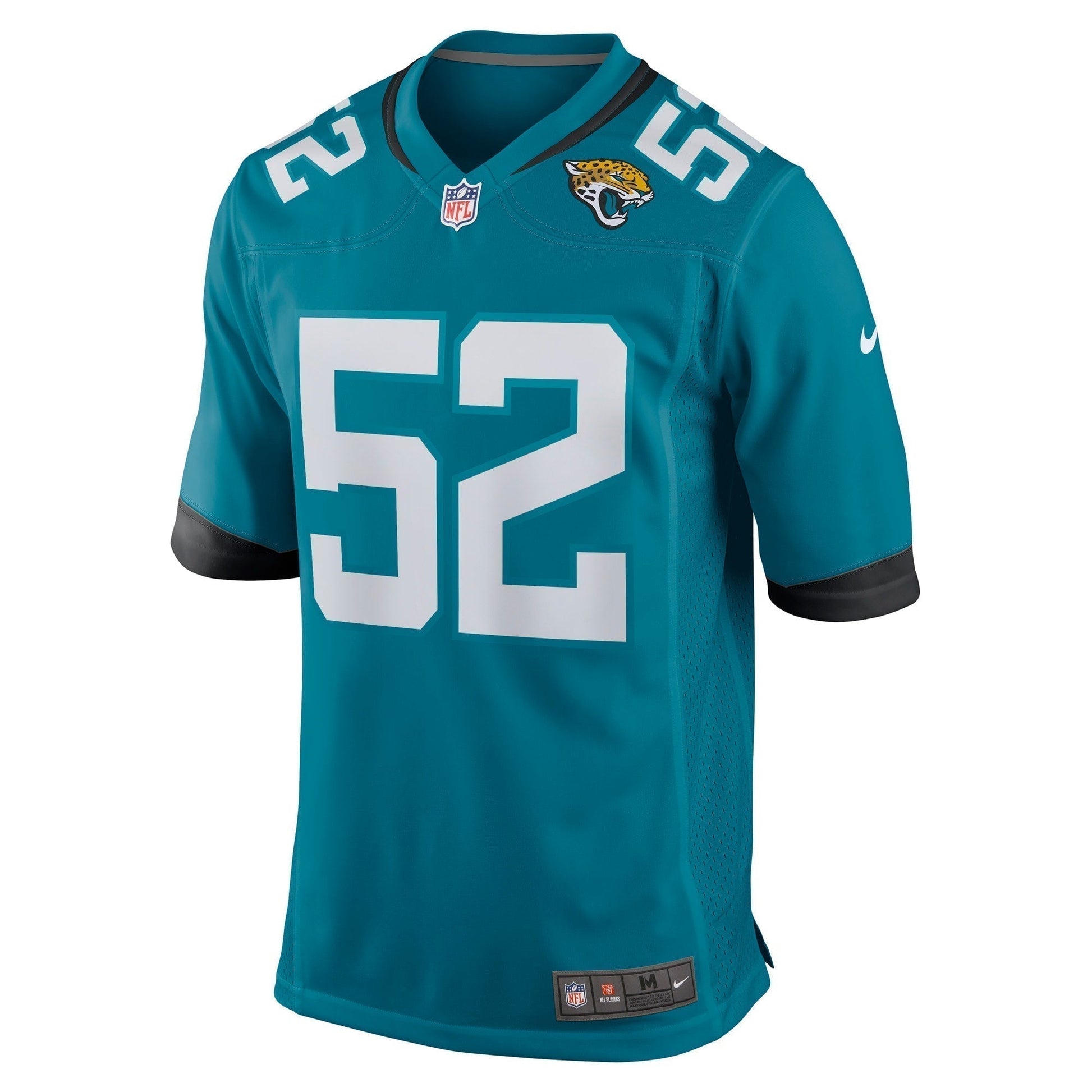 DaVon Hamilton Jacksonville Jaguars Game Jersey - Teal football jersey product view 2