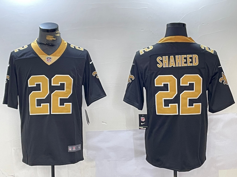 Men's New Orleans Saints Rashid Shaheed #22 Black Player Game Jersey1 football jersey product view 1