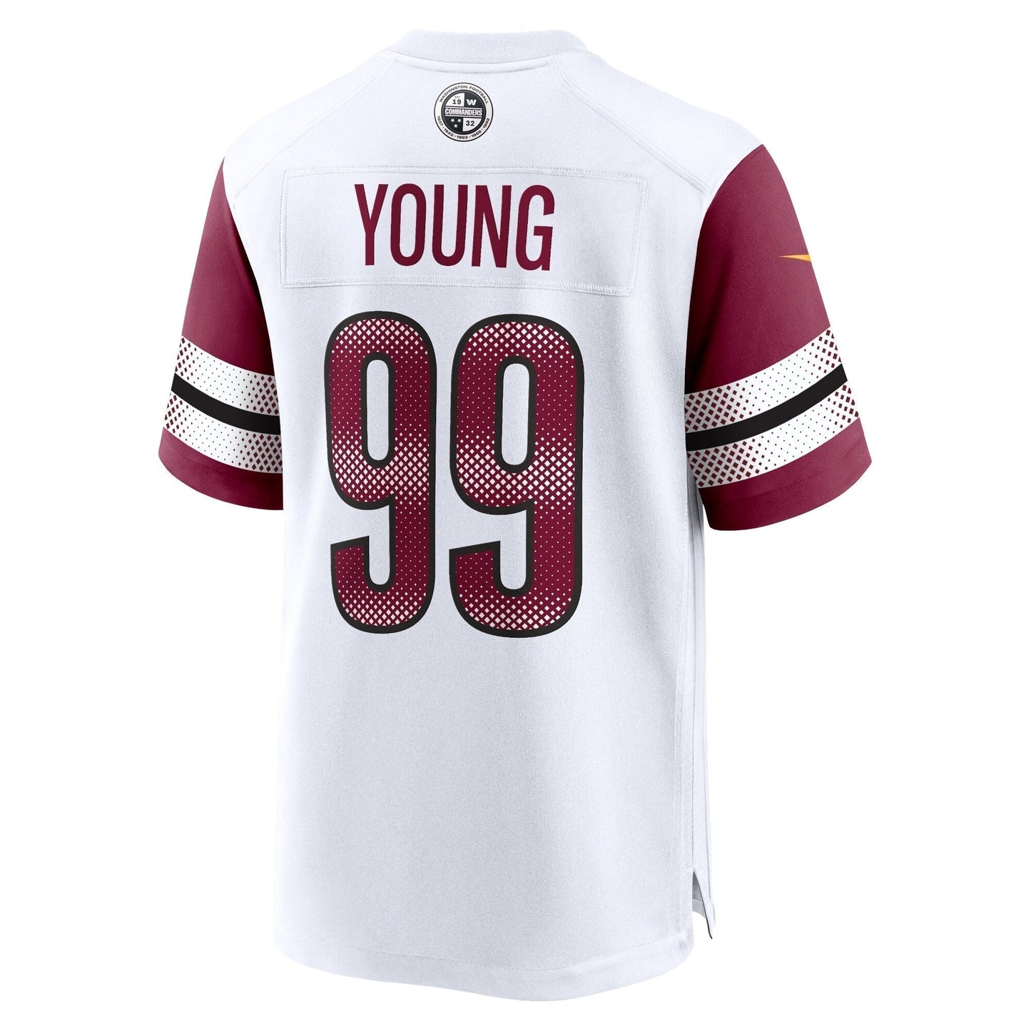 Chase Young Washington Commanders Game Jersey - White football jersey product view 3