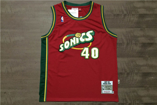 SuperSonics 40# Sean Kemp Red 97-98 Classic Retro New Fabric Fan Edition Jersey basketball jersey product view 1