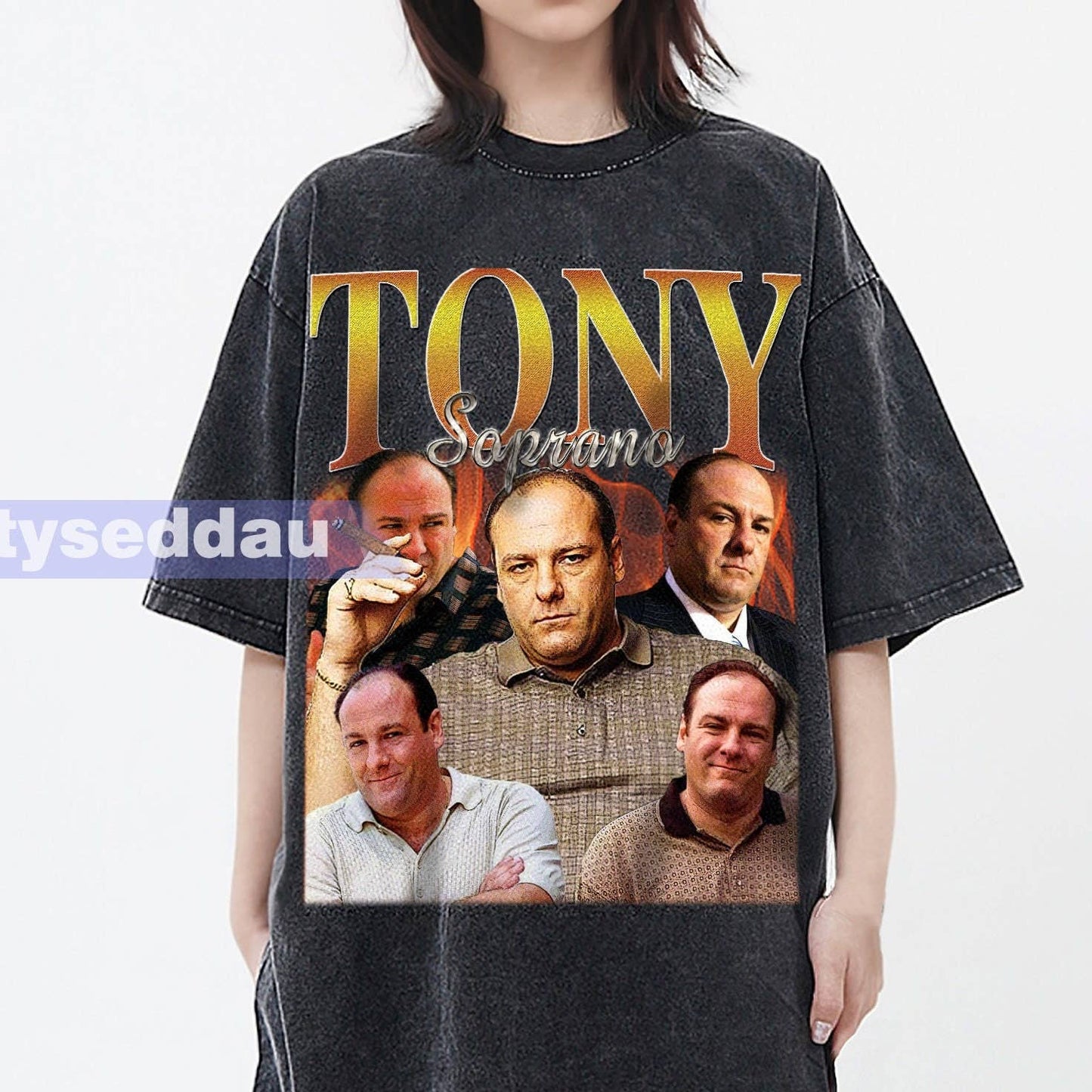 Tony Soprano Vintage Washed Tee - Homage Graphic Unisex Unisex T-shirt, Sweatshirt, Hoodie, Long Sleeve Tee - T-Shirt, Sweatshirt, Hoodie
