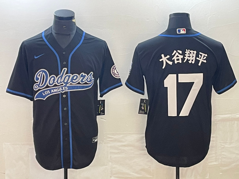 Men's Los Angeles Dodgers Shohei Ohtani Black Game Jersey Joint Edition baseball jersey product view 1