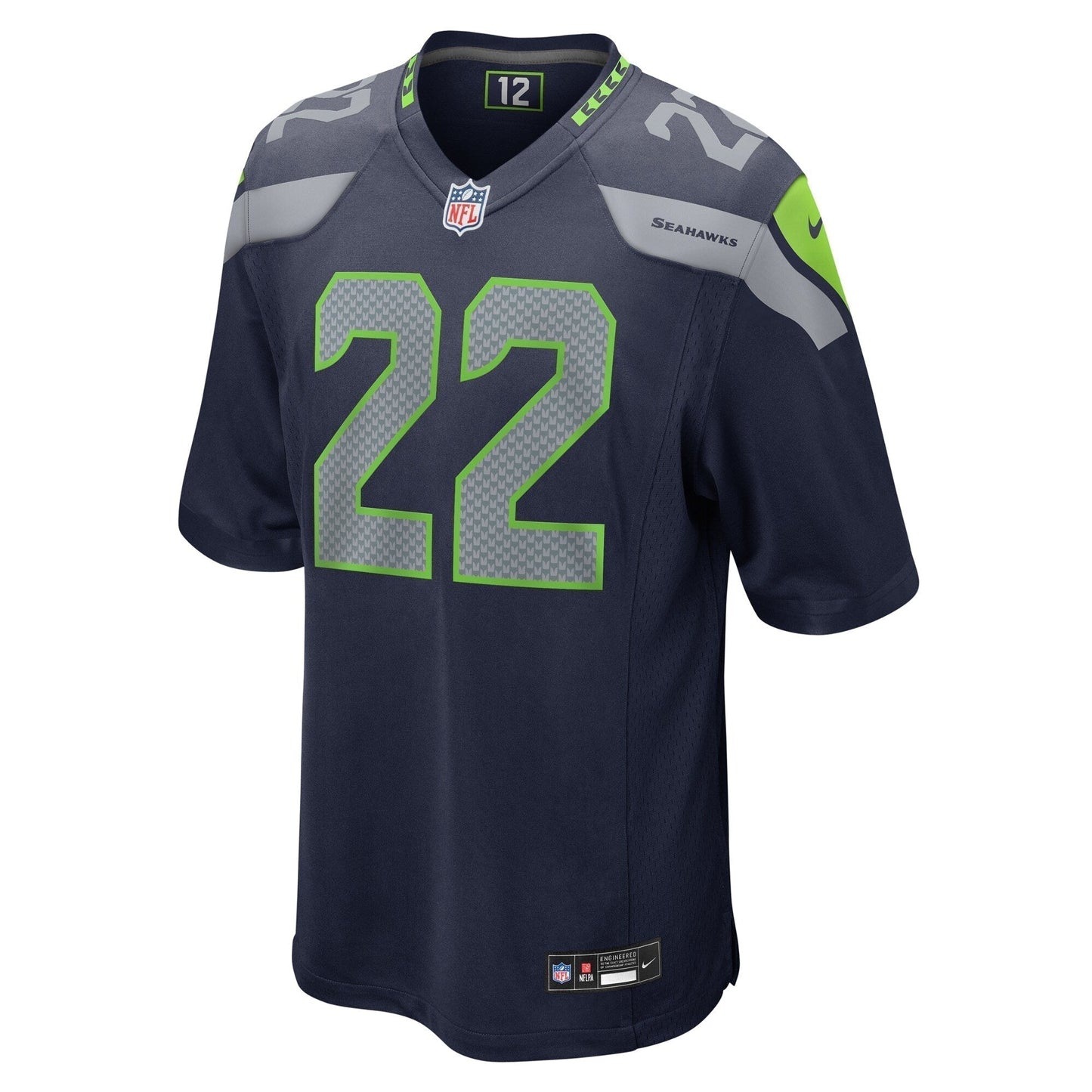 Tre Brown Seattle Seahawks Game Jersey - College Navy football jersey product view 2