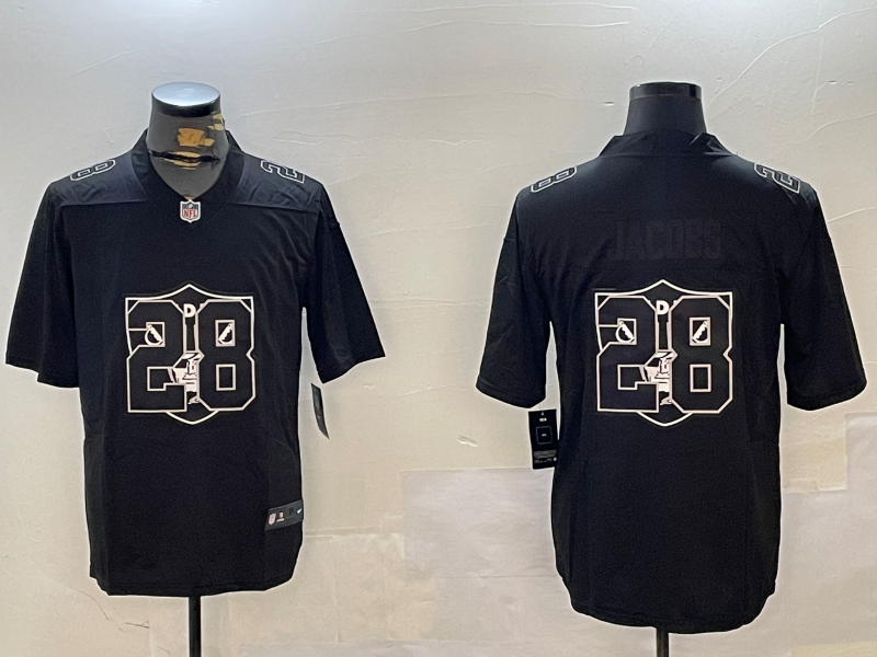 Men's Las Vegas Raiders Josh Jacobs #28 Black Alternate Game Player Jersey1 football jersey product view 1