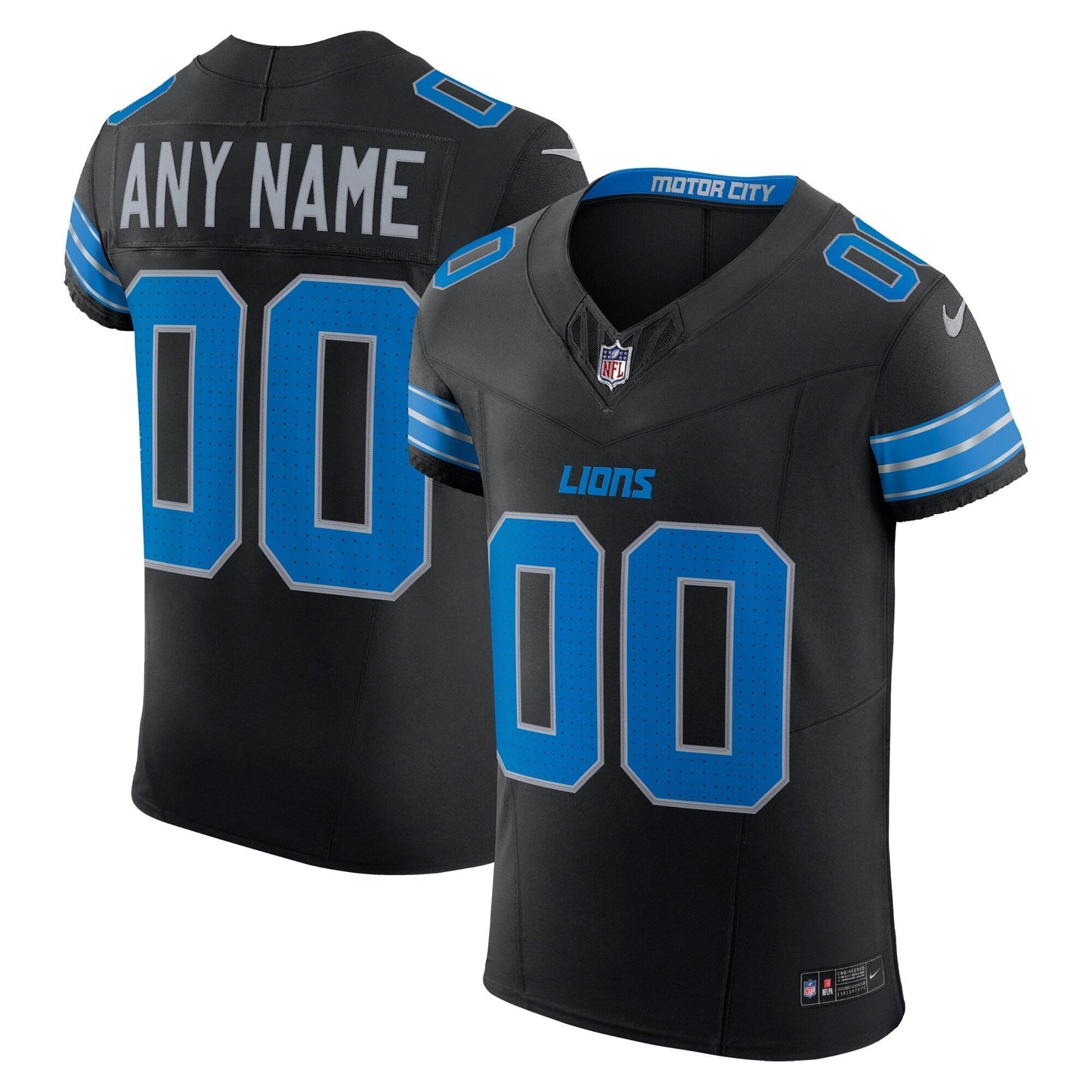 Detroit Lions Black Alternate Vapor F.U.S.E. Elite Custom Jersey football jersey product view 1
