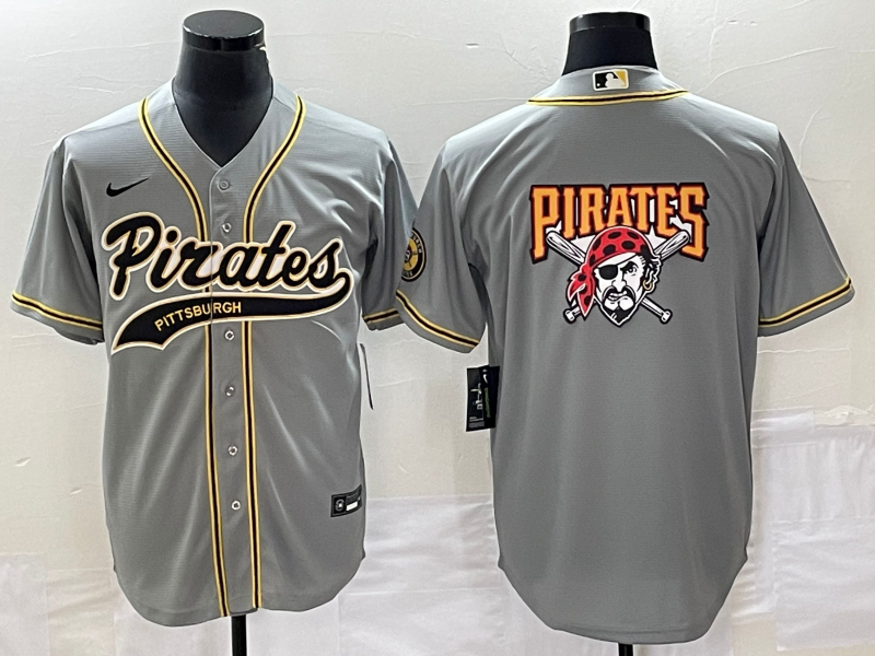 Men's Pittsburgh Pirates Gray Replica Team Jersey1 Joint Edition baseball jersey product view 1