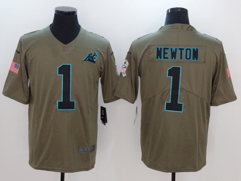 Men's Carolina Panthers Cam Newton #1 Brown Game Player Jersey1 football jersey product view 1