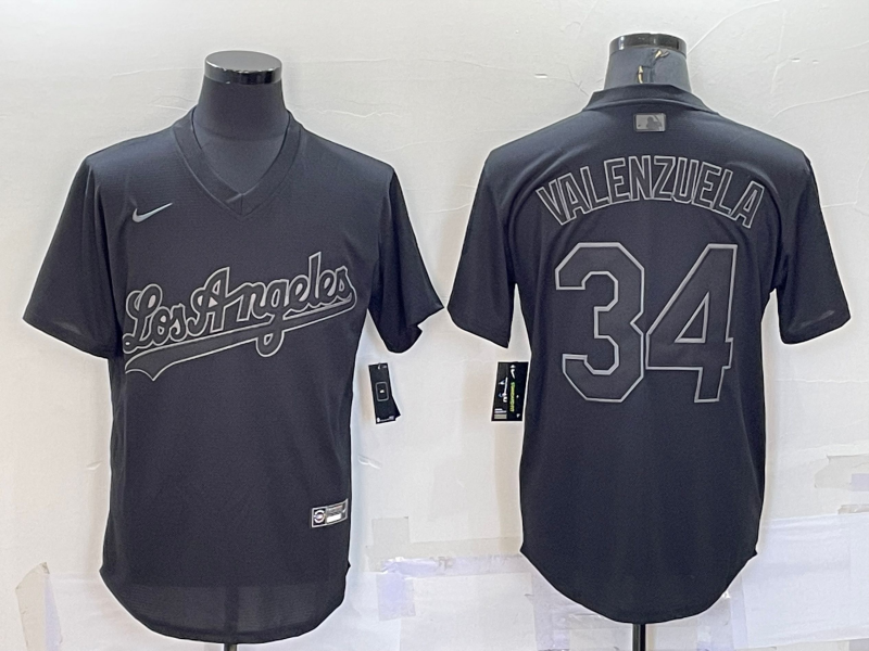 Men's Los Angeles Dodgers Fernando Valenzuela Black Alternate Game Jersey baseball jersey product view 1