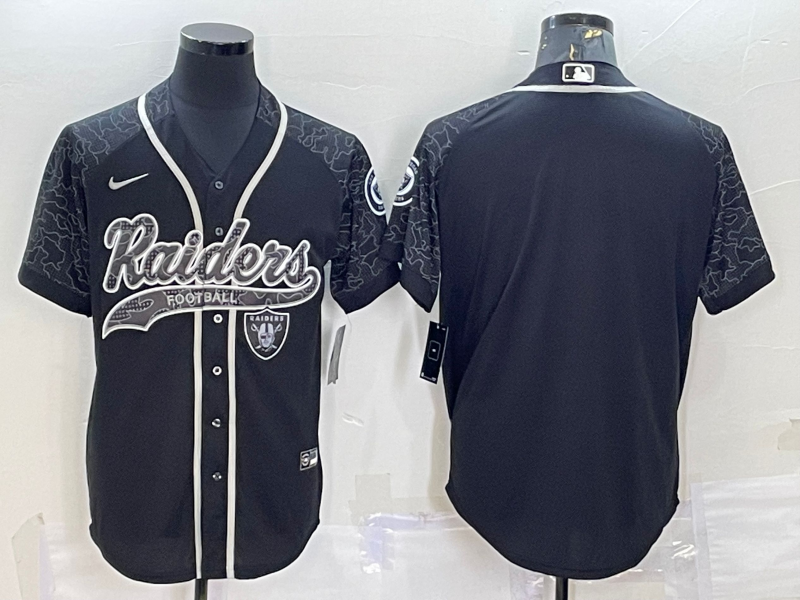 Men's Las Vegas Raiders Black RFLCTV Limited Blank Jersey1 football jersey product view 1