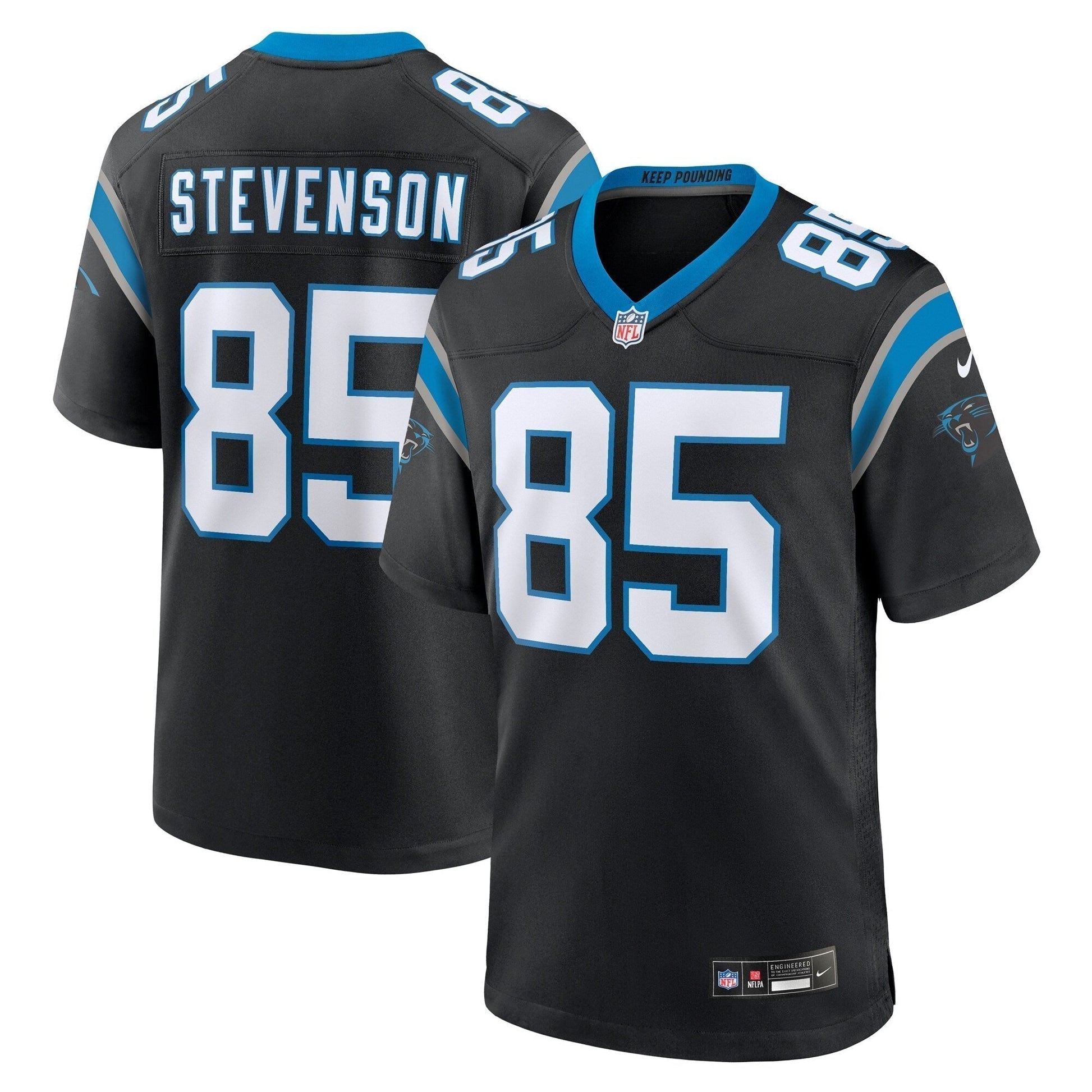 Marquez Stevenson Carolina Panthers Team Game Jersey - Black football jersey product view 1