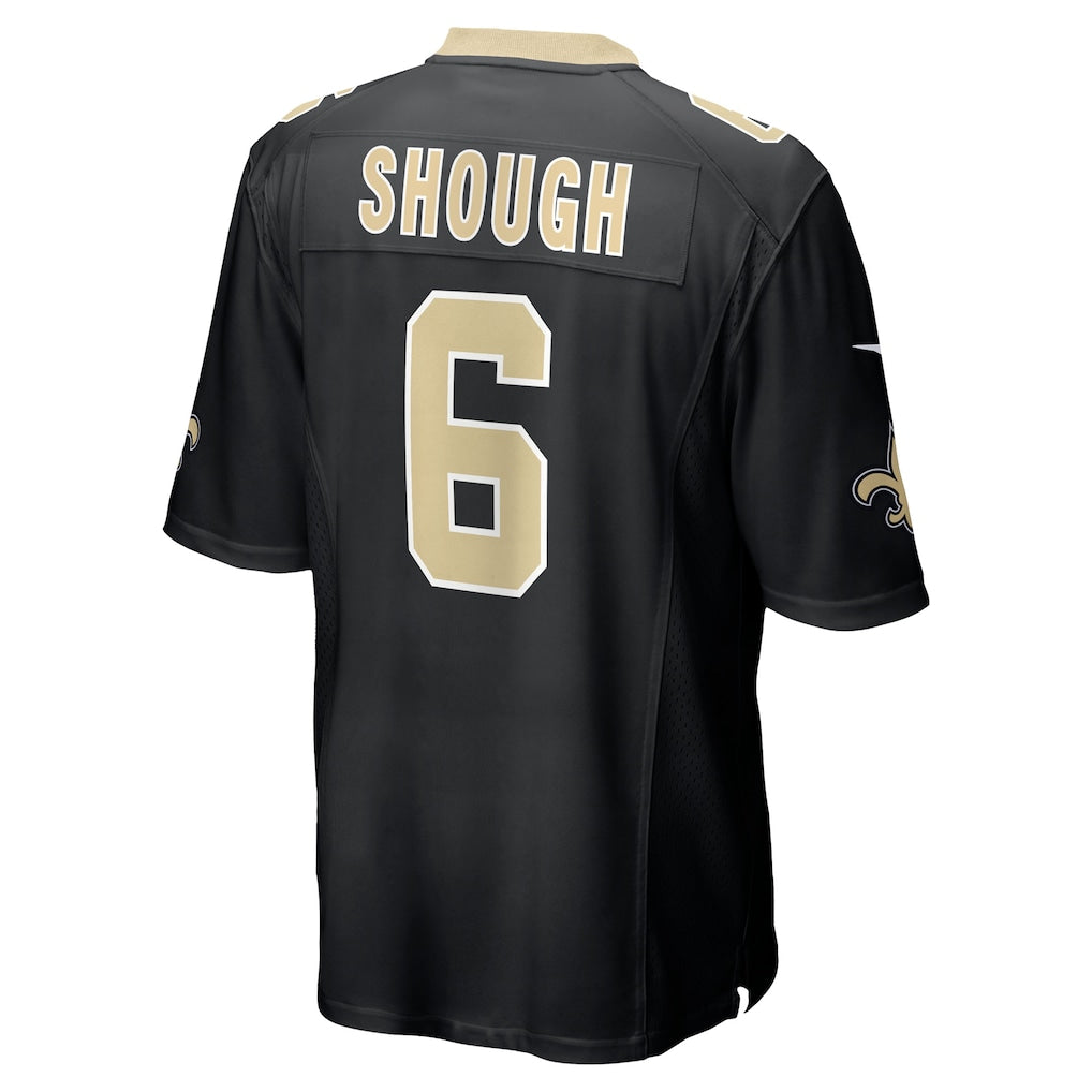NO.Saints #6 Tyler Shough Black Game Jersey football jersey product view 1