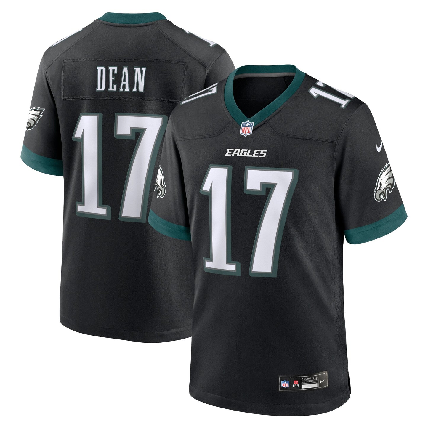 Nakobe Dean Philadelphia Eagles Alternate Game Jersey - Black football jersey product view 1