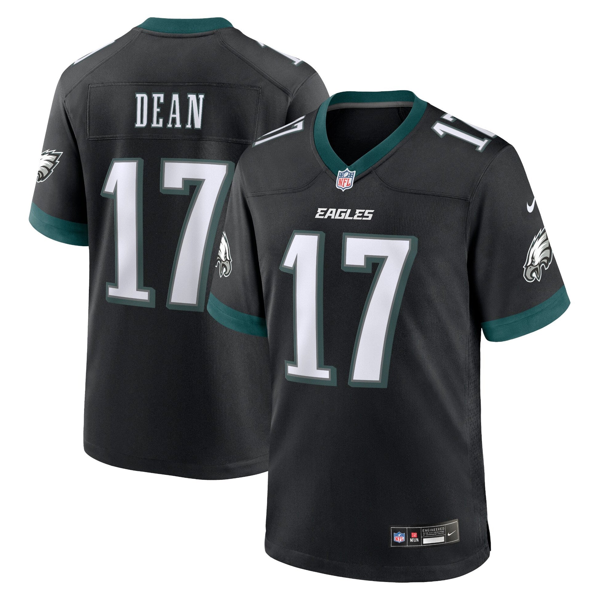Nakobe Dean Philadelphia Eagles Alternate Game Jersey - Black football jersey product view 1