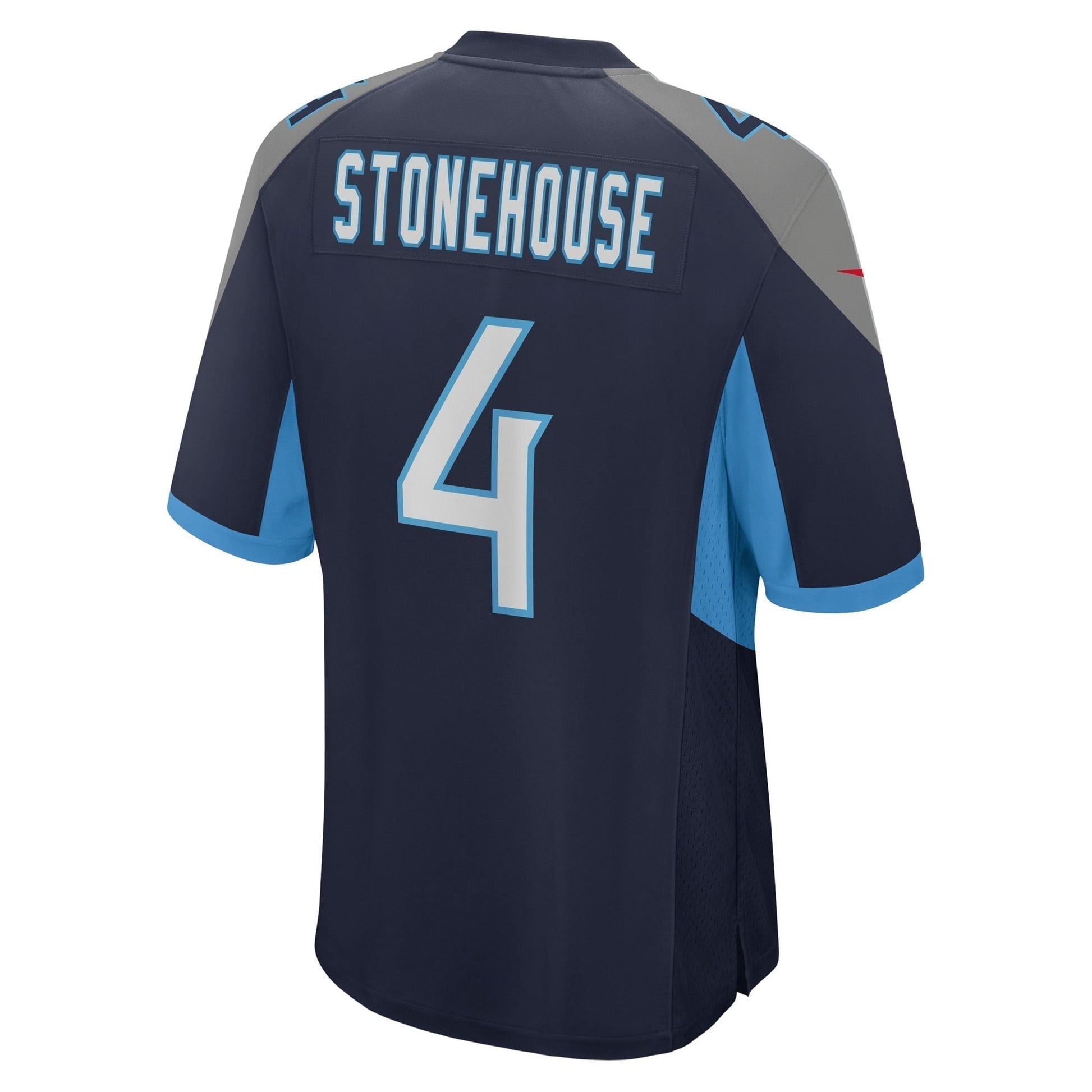 Ryan Stonehouse Tennessee Titans Game Jersey - Navy football jersey product view 3