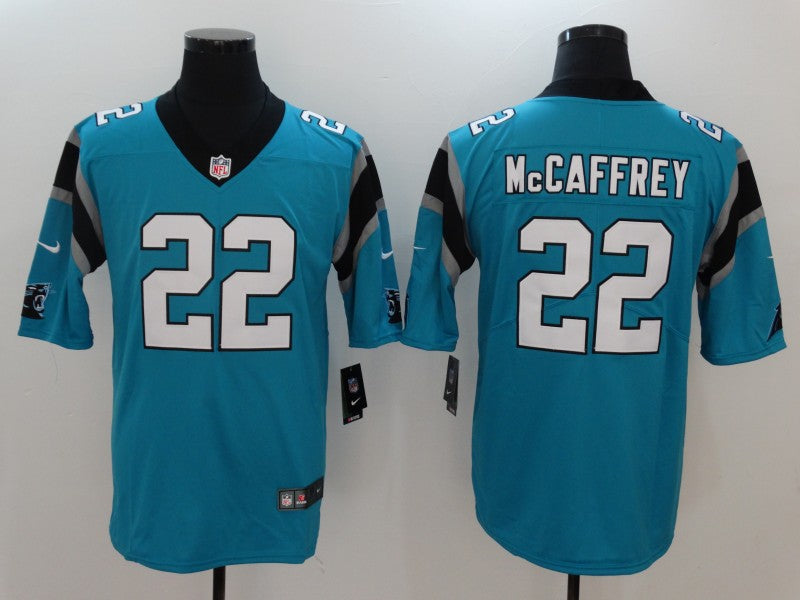 Men's Carolina Panthers Christian McCaffrey #22 Blue Game Jersey1 football jersey product view 1