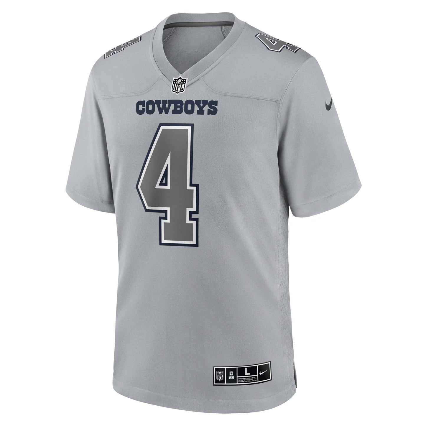 Dallas Cowboys Dak Prescott Gray Atmosphere Fashion Game Jersey football jersey product view 1