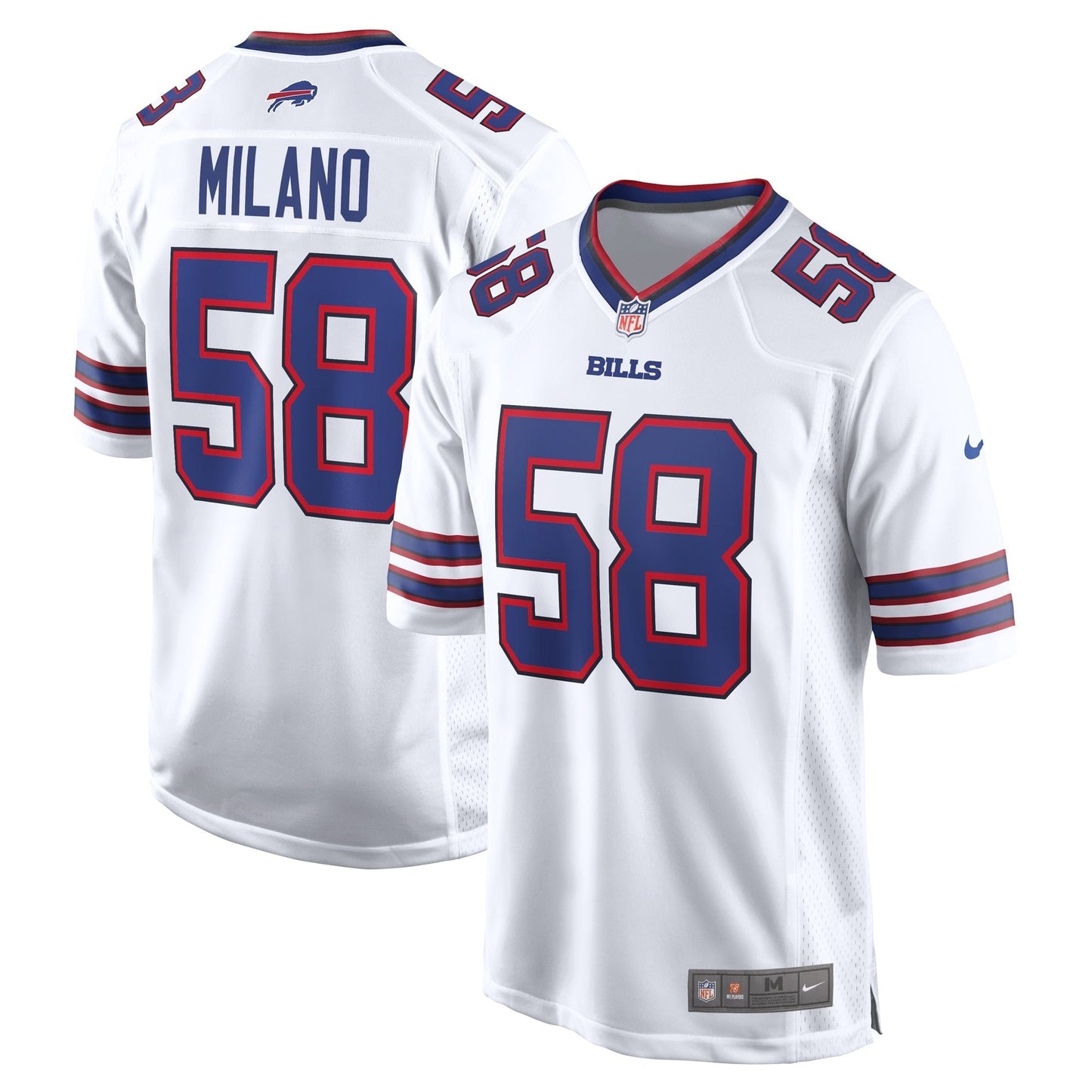 Buffalo Bills Matt Milano White Away Game Player Jersey football jersey product view 1