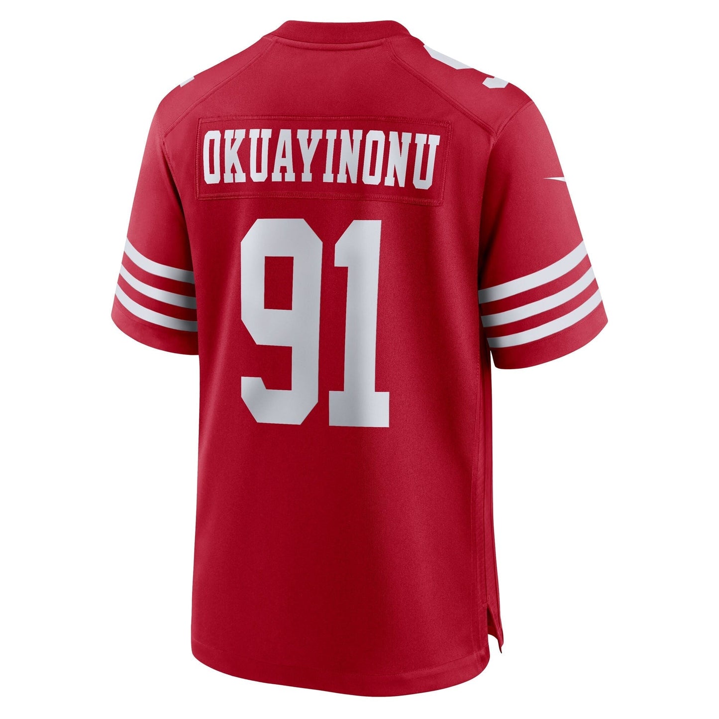 San Francisco 49ers Sam Okuayinonu Scarlet Team Game Jersey football jersey product view 2