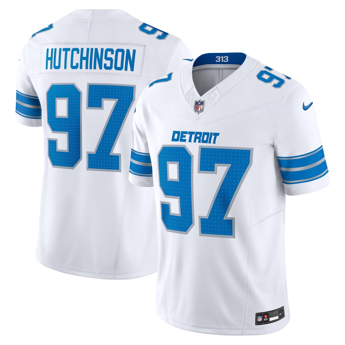 Detroit Lions Aidan Hutchinson White Vapor F.U.S.E. Limited Jersey football jersey product view 1