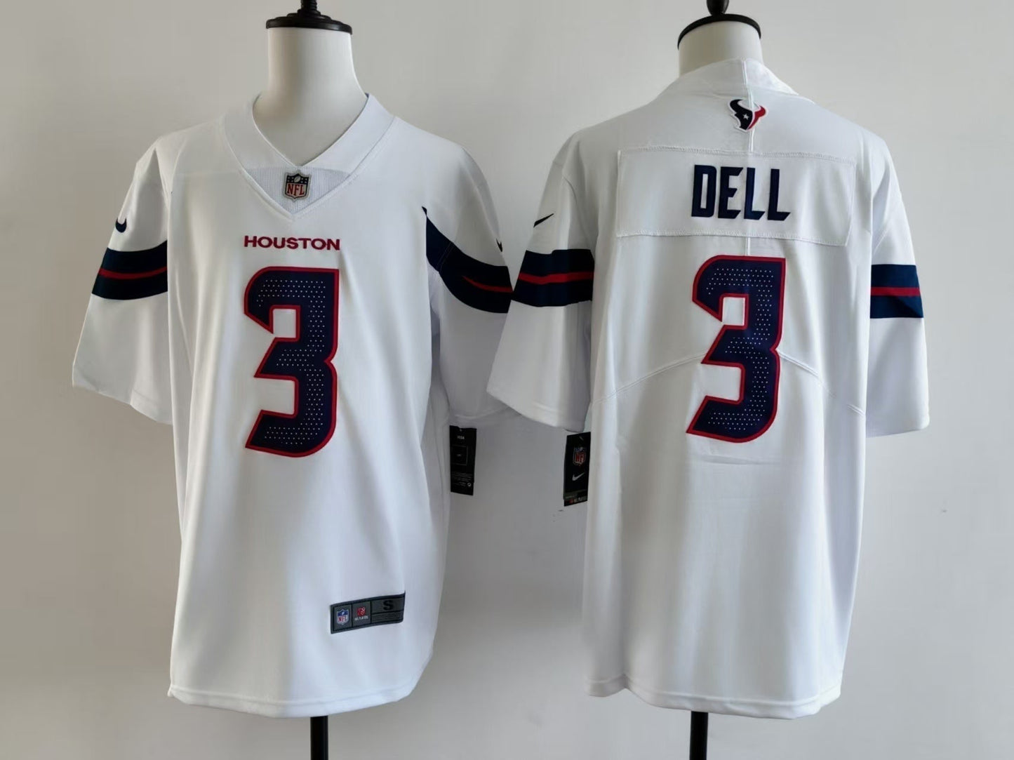 Men's Houston Texans Tank Dell Jersey-White football jersey product view 1