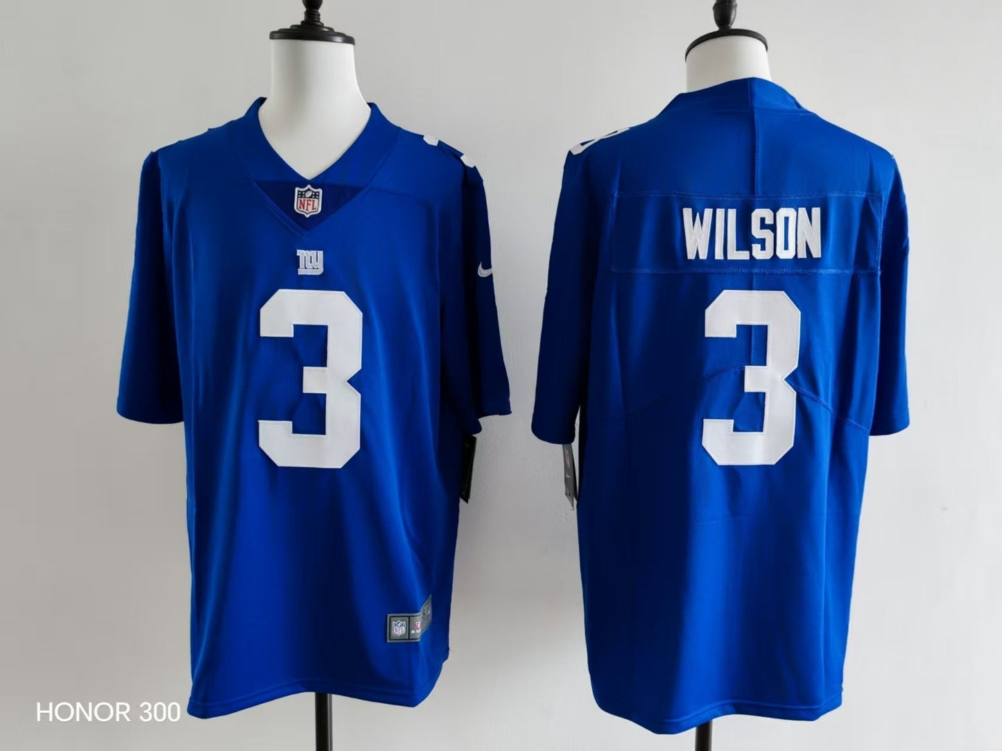 Men's New York Giants Russell Wilson Jersey-Blue football jersey product view 1