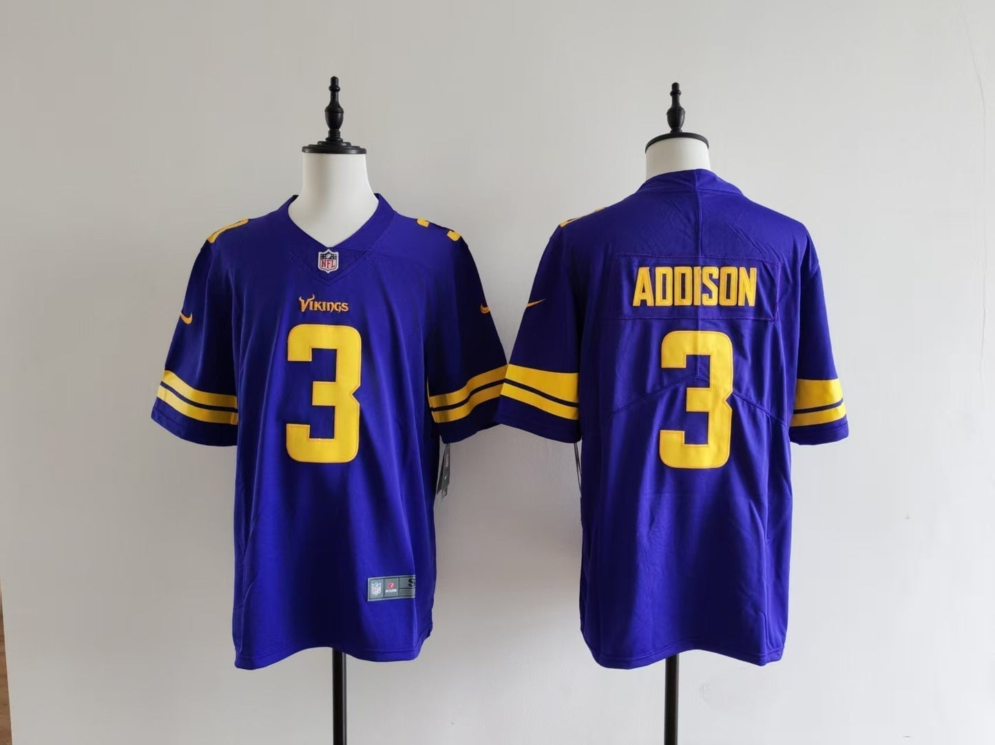 Men's Minnesota Vikings Jordan Addison Jersey - Purple football jersey product view 1