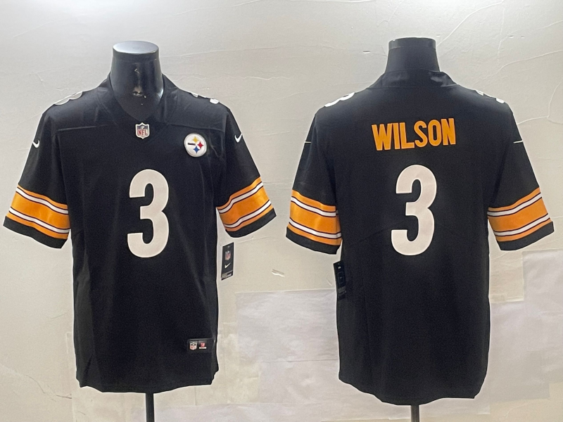 Men's Pittsburgh Steelers Russell Wilson Jersey - Black football jersey product view 1