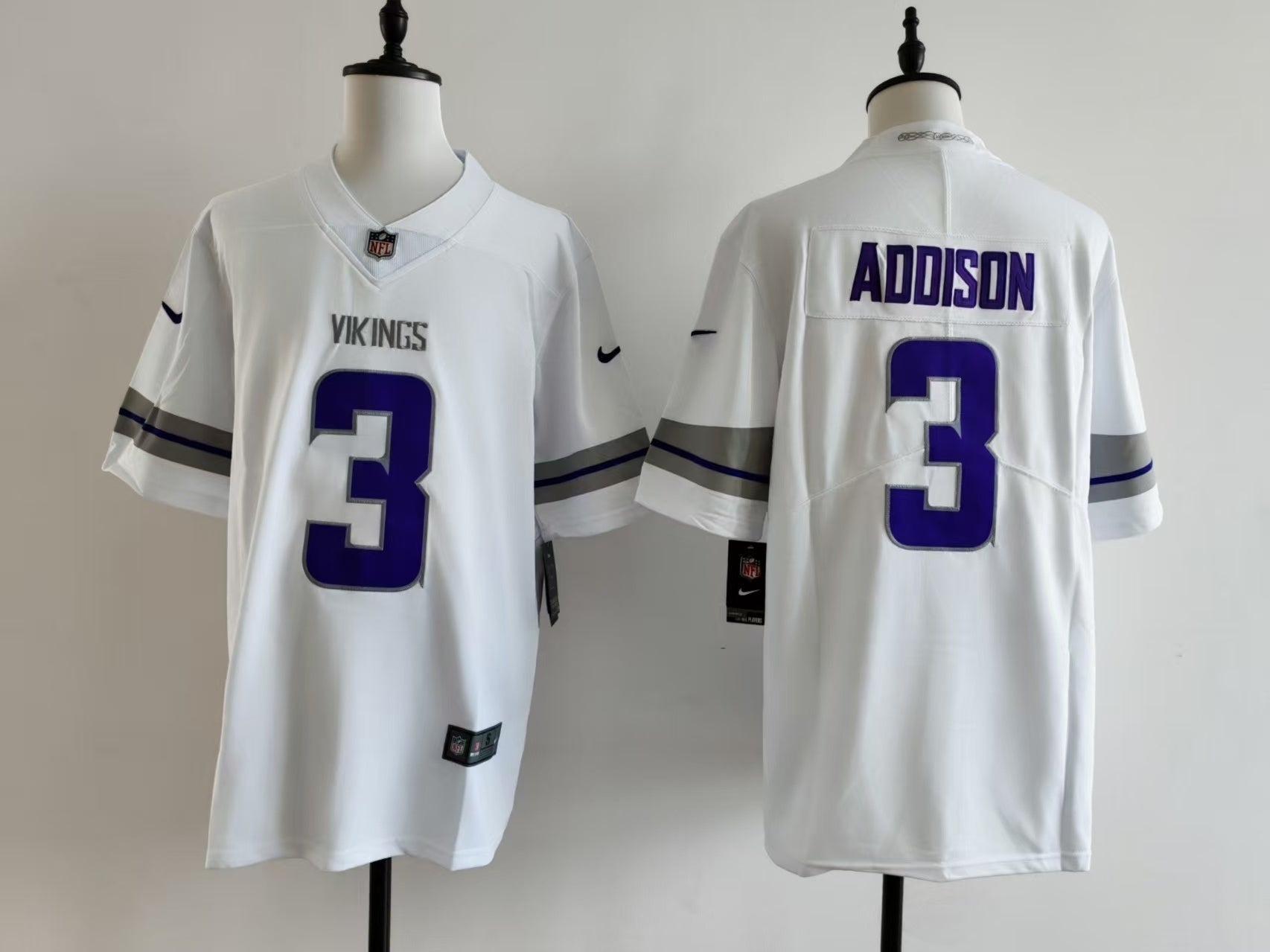 Men's Minnesota Vikings Jordan Addison Jersey - White football jersey product view 1