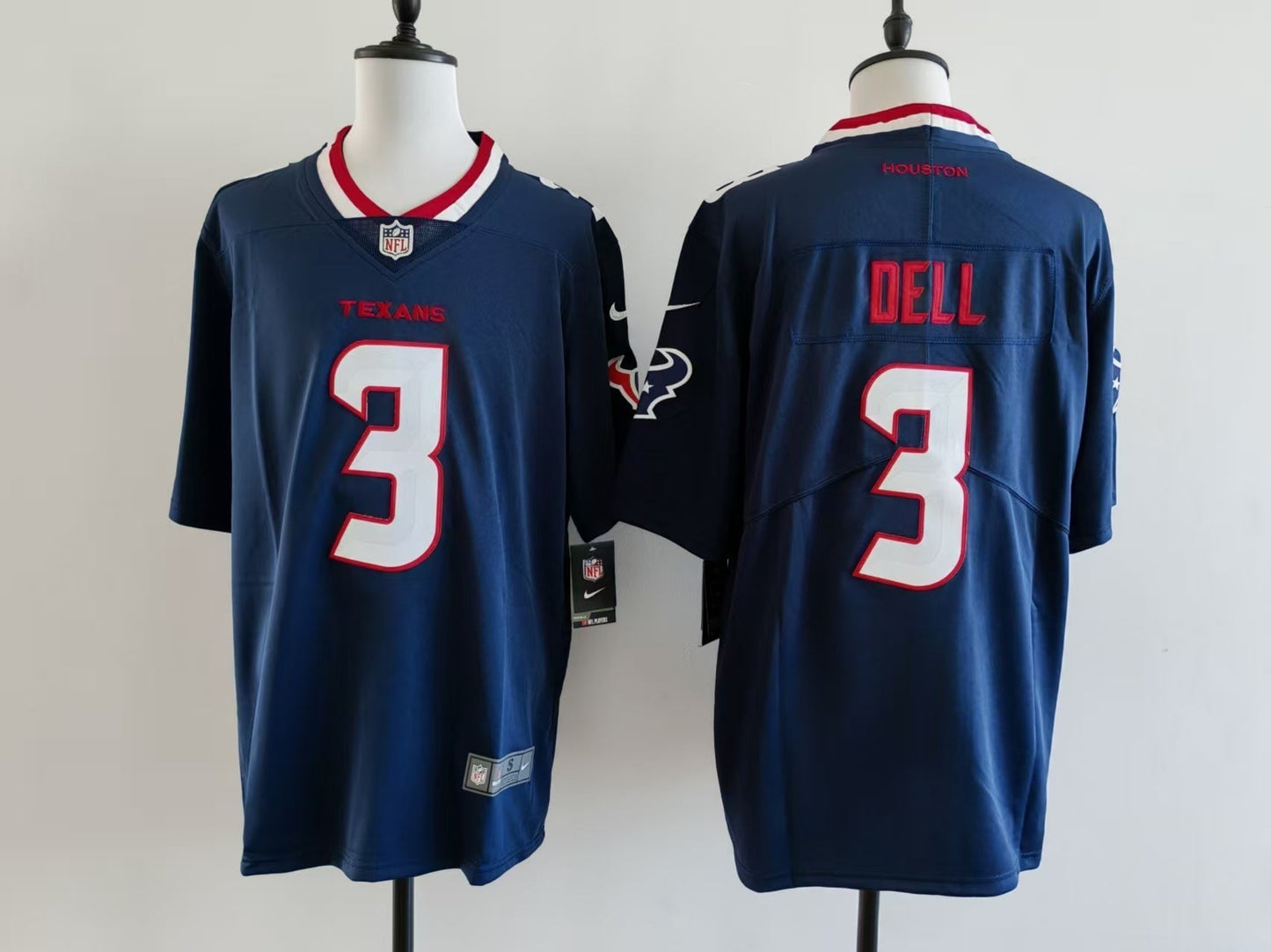 Men's Houston Texans Tank Dell Jersey-Blue football jersey product view 1