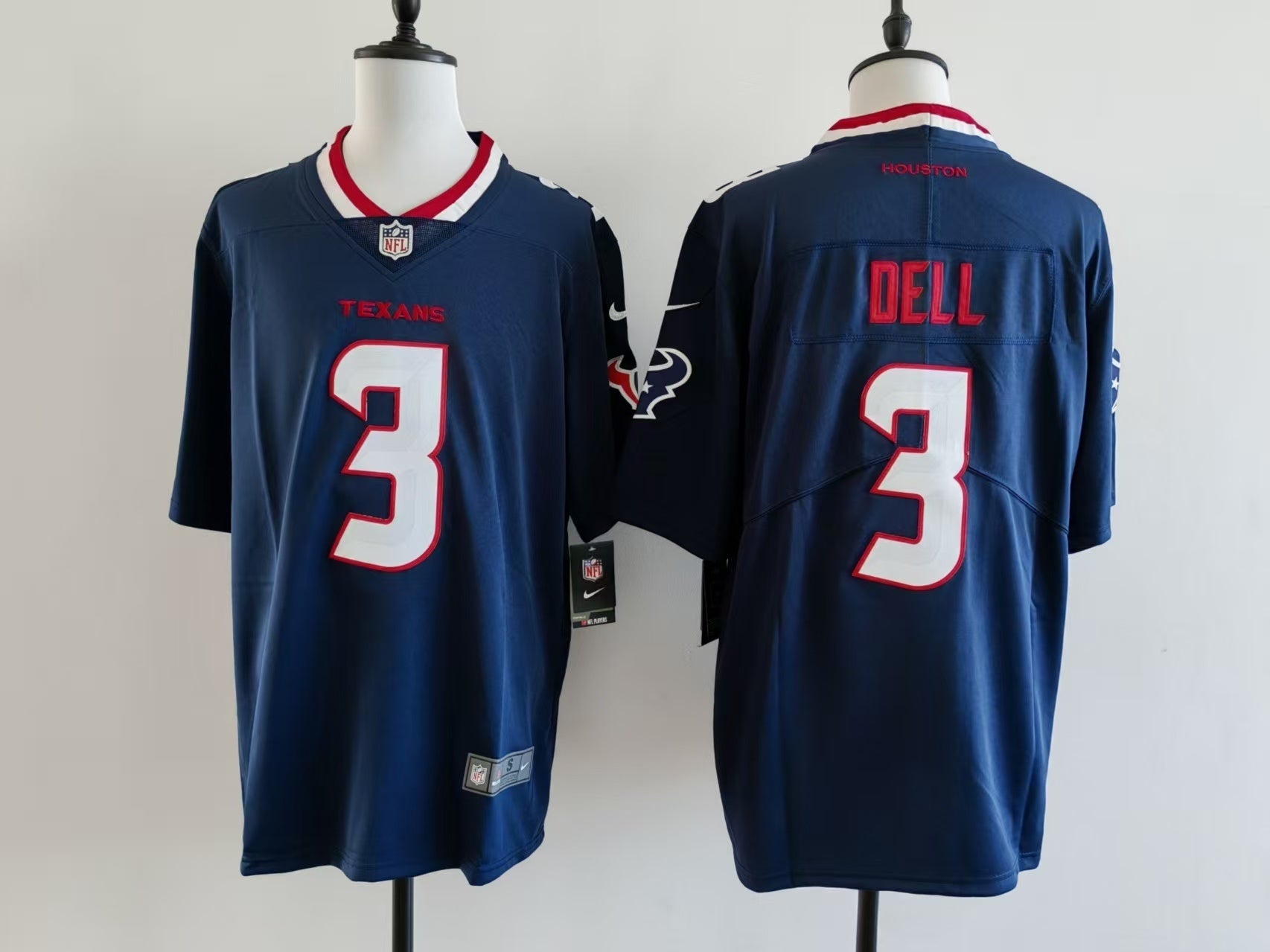 Men's Houston Texans Tank Dell Jersey-Blue football jersey product view 1